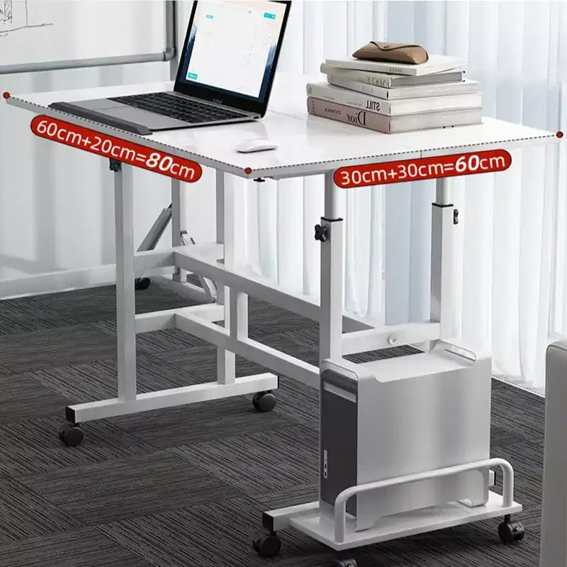 COZONY Scrivania Regolabile Piccola, Postazione di Lavoro Mobile con Ruote, Tavolo per Computer Portatile per Ufficio Domestico, Scuola, Tapis roulant