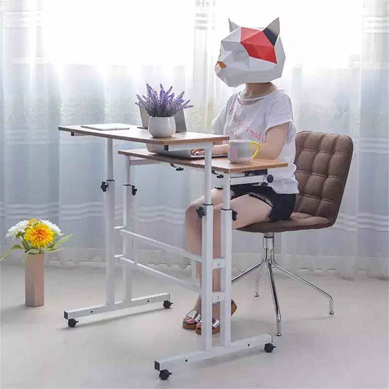 COZONY Scrivania Regolabile Piccola, Postazione di Lavoro Mobile con Ruote, Tavolo per Computer Portatile per Ufficio Domestico, Scuola, Tapis roulant