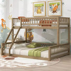 Letto a castello intero Okak in legno, letti a castello per bambini con scala e sponde di sicurezza, letti a castello gemelli per bambini, adolescenti