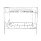 Letto a castello Okak Moedern Twin su Twin, Letti a castello per bambini con struttura in metallo e scala integrata, Letto a castello salvaspazio per camera da letto