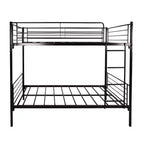 Letto a castello Okak Moedern Twin su Twin, Letti a castello per bambini con struttura in metallo e scala integrata, Letto a castello salvaspazio per camera da letto