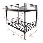 Letto a castello Okak Moedern Twin su Twin, Letti a castello per bambini con struttura in metallo e scala integrata, Letto a castello salvaspazio per camera da letto