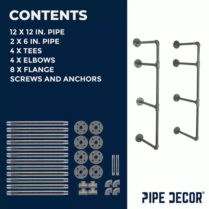 Mensola da parete a 3 ripiani di PIPE DECOR