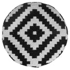 HomeRoots 18 Pouf-ottoman geometrico a cilindro nero