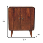 HomeRoots Mobile Accento in Legno Massello Marrone con Due Ante da 26 Pollici