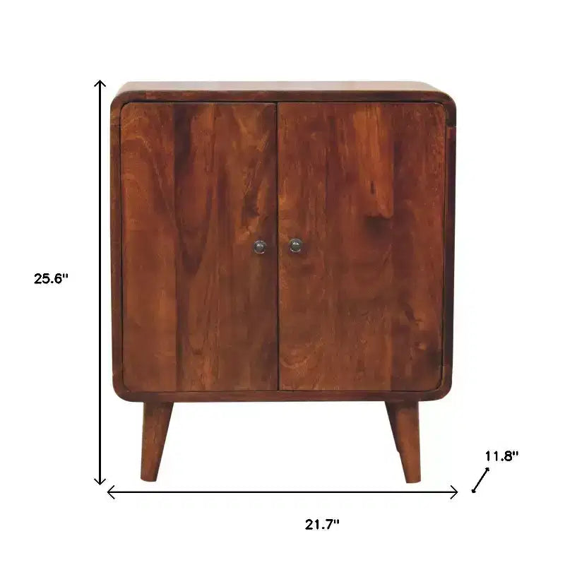 HomeRoots Mobile Accento in Legno Massello Marrone con Due Ante da 26 Pollici