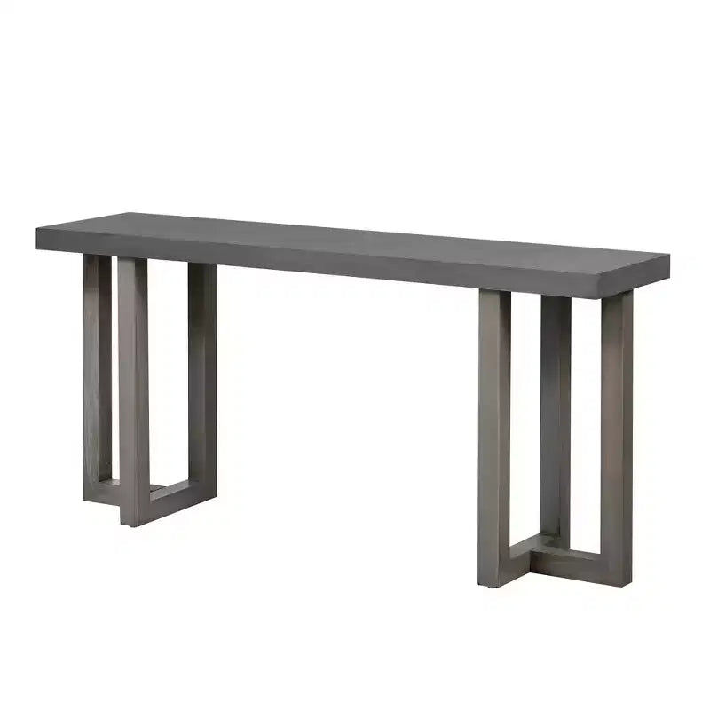 Okak 63IN Tavolo Consolle Minimalista con Gambe in Legno Massello, Elegante Tavolino da Ingresso con Piano Spesso, Tavolino da Corridoio per Soggiorno, Camera da Letto