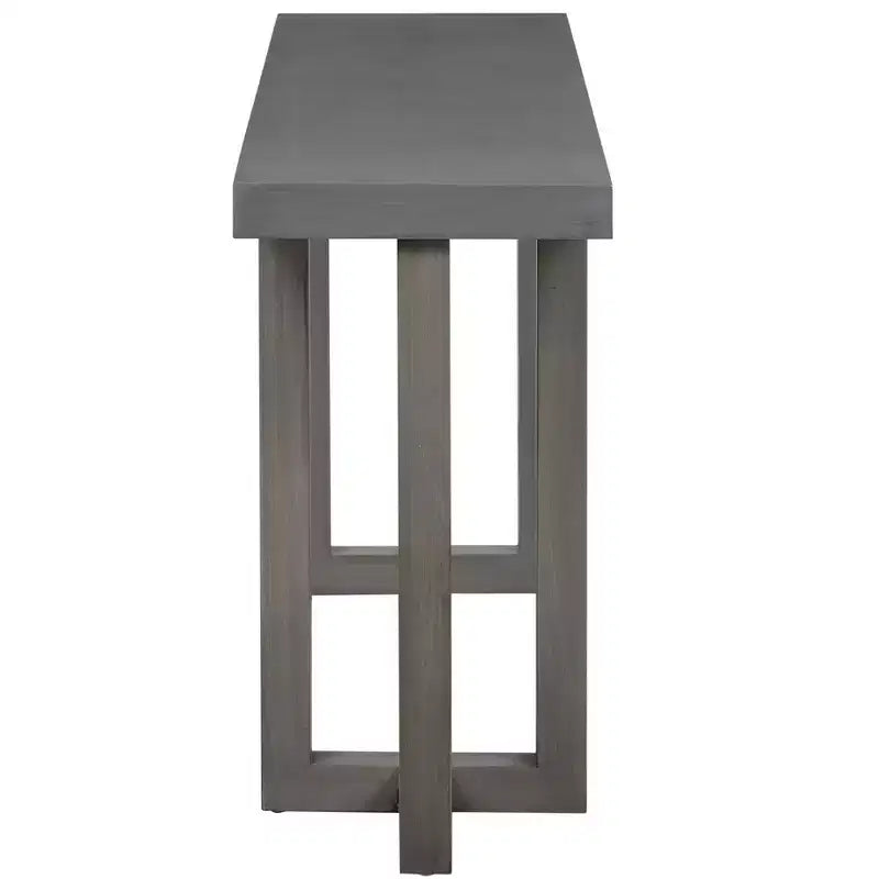 Okak 63IN Tavolo Consolle Minimalista con Gambe in Legno Massello, Elegante Tavolino da Ingresso con Piano Spesso, Tavolino da Corridoio per Soggiorno, Camera da Letto