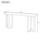 Okak 63IN Tavolo Consolle Minimalista con Gambe in Legno Massello, Elegante Tavolino da Ingresso con Piano Spesso, Tavolino da Corridoio per Soggiorno, Camera da Letto