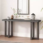 Okak 63IN Tavolo Consolle Minimalista con Gambe in Legno Massello, Elegante Tavolino da Ingresso con Piano Spesso, Tavolino da Corridoio per Soggiorno, Camera da Letto