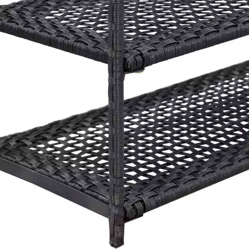 vidaXL Scarpiera Nera in Polyrattan 50x30x120 cm Leggera - 120