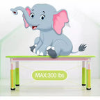Tavolo e 6 Sedie per Bambini GustoWave, Tavolo per Bambini Regolabile in Altezza Moderno da 120 cm e Set di 6 Sedie con Gambe Antiscivolo
