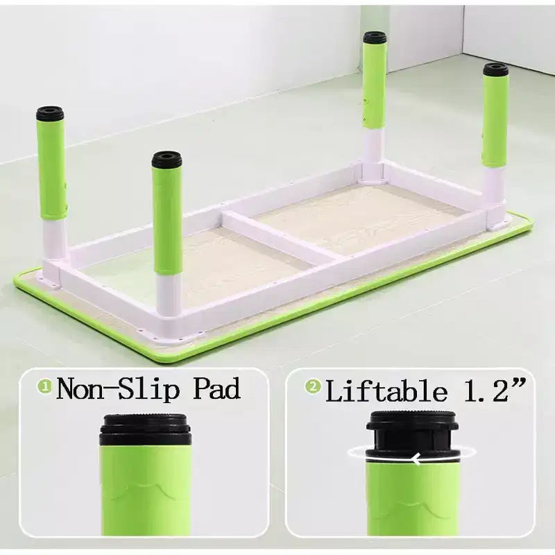 Tavolo e 6 Sedie per Bambini GustoWave, Tavolo per Bambini Regolabile in Altezza Moderno da 120 cm e Set di 6 Sedie con Gambe Antiscivolo