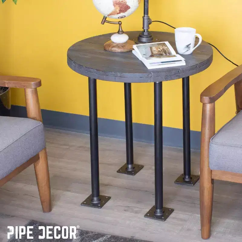 Pipe Decor Gambe da Tavolo in Tubo con Flangia Quadrata da 3/4 in. x 24 in. - Confezione da 4
