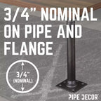 Pipe Decor Gambe da Tavolo in Tubo con Flangia Quadrata da 3/4 in. x 24 in. - Confezione da 4