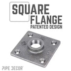 Pipe Decor Gambe da Tavolo in Tubo con Flangia Quadrata da 3/4 in. x 24 in. - Confezione da 4
