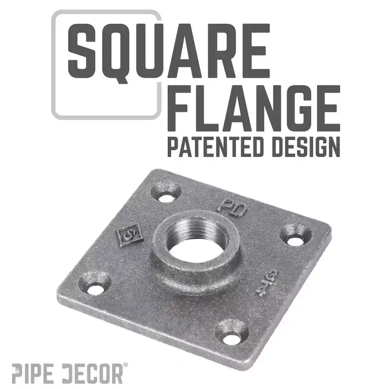 Pipe Decor Gambe da Tavolo in Tubo con Flangia Quadrata da 3/4 in. x 24 in. - Confezione da 4
