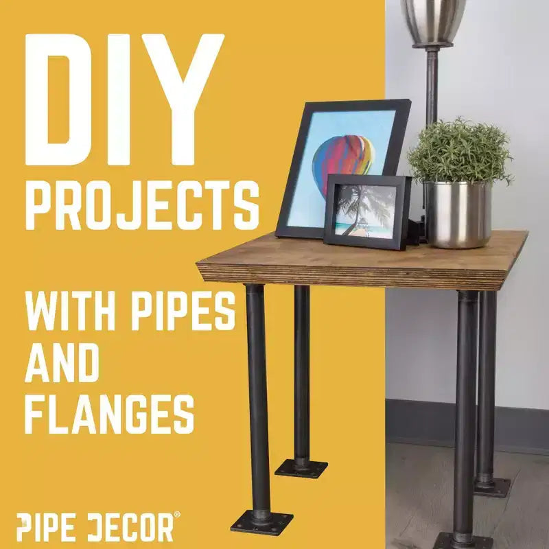 Pipe Decor Gambe da Tavolo in Tubo con Flangia Quadrata da 3/4 in. x 24 in. - Confezione da 4