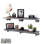 Scaffali RESTORE Riverstone Grey 36 in. con staffe a L di Pipe Decor