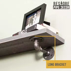 Scaffali RESTORE Riverstone Grey 36 in. con staffe a L di Pipe Decor
