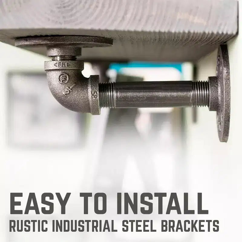 Scaffali RESTORE Riverstone Grey 36 in. con staffe a L di Pipe Decor