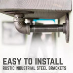 Scaffali RESTORE Riverstone Grey 36 in. con staffe a L di Pipe Decor