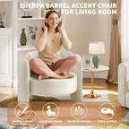 Sedia moderna in ciniglia, comoda poltrona rotonda con schienale aperto e seduta laterale con angoli arrotondati, adatta per camera da letto/ufficio/caffetteria