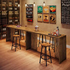 Tavolo da pub Lantine 63, tavolo da cucina e da pranzo alto rettangolare con base a persiana per spazi ristretti