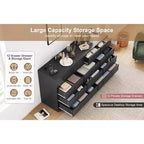 COZONY Cassettiera a 12 cassetti per camera da letto, cassettiera in legno a 61 cassetti, cassettiera alta moderna con guide in metallo, grande contenitore per soggiorno, corridoio
