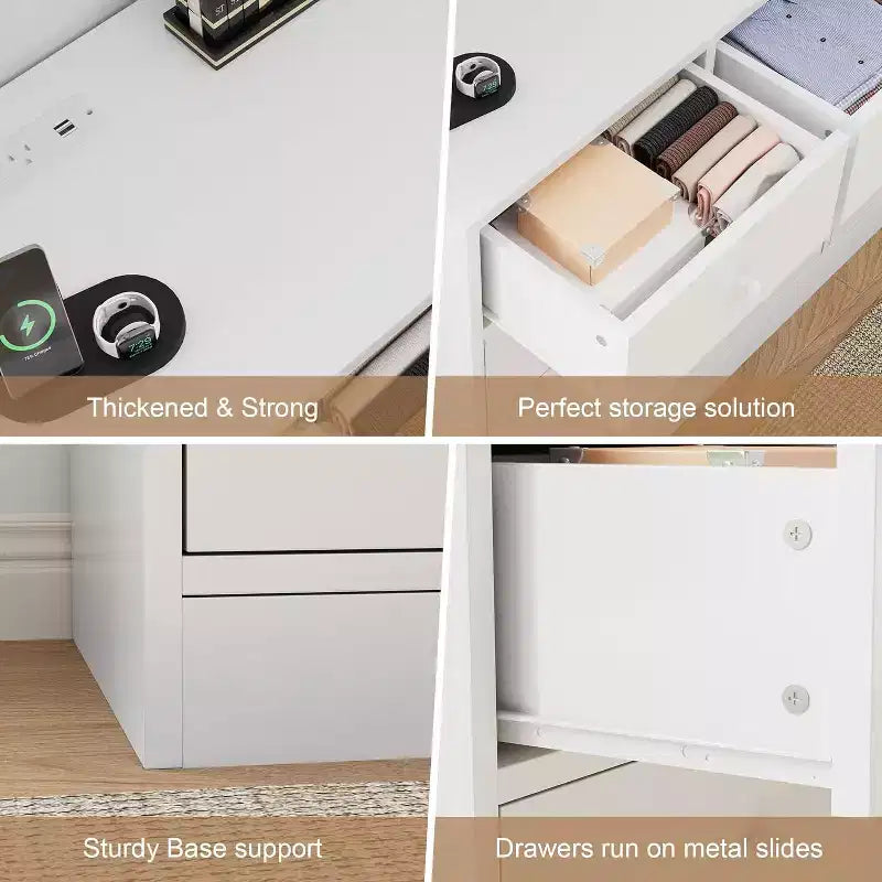 COZONY Cassettiera a 12 cassetti per camera da letto, cassettiera in legno a 61 cassetti, cassettiera alta moderna con guide in metallo, grande contenitore per soggiorno, corridoio