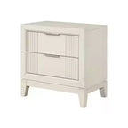 Comodino Royal Hampton, 2 cassetti, legno massello con finitura bianco antico, 27 pollici