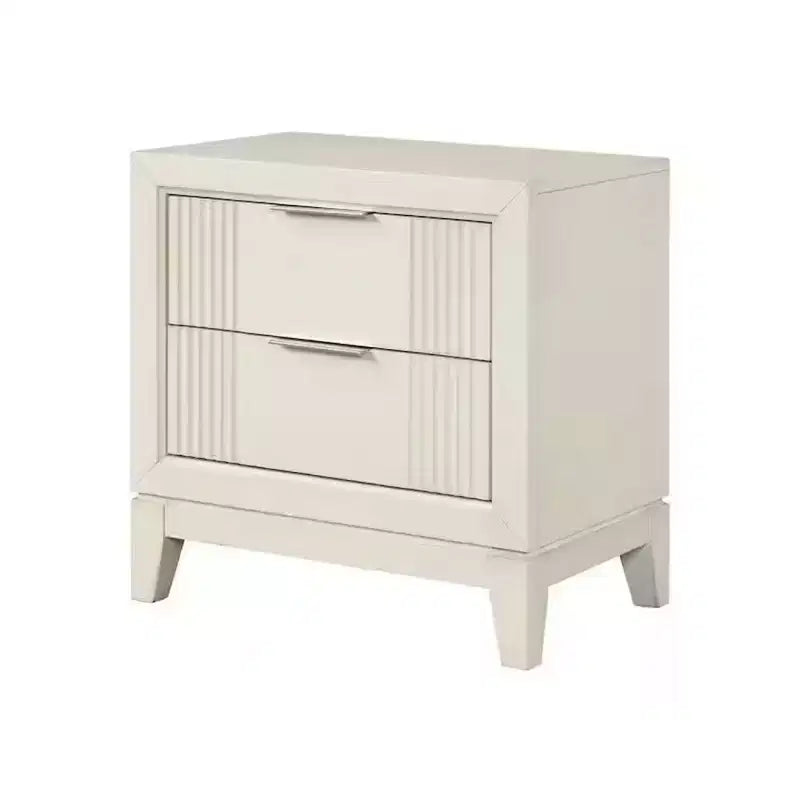 Comodino Royal Hampton, 2 cassetti, legno massello con finitura bianco antico, 27 pollici