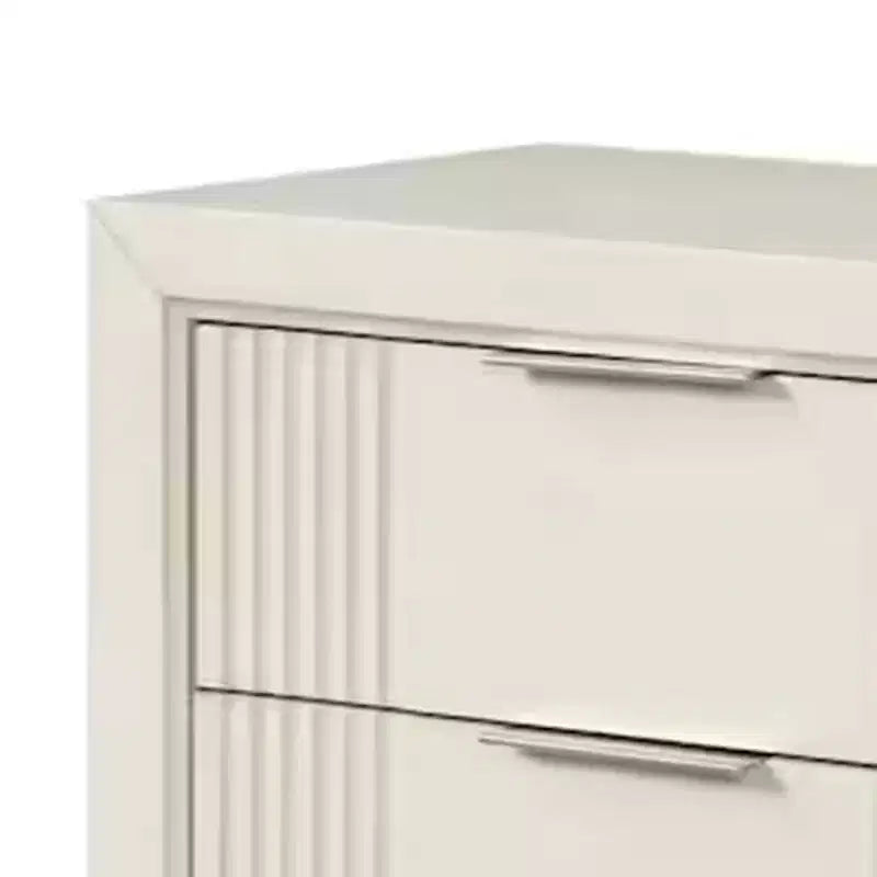 Comodino Royal Hampton, 2 cassetti, legno massello con finitura bianco antico, 27 pollici