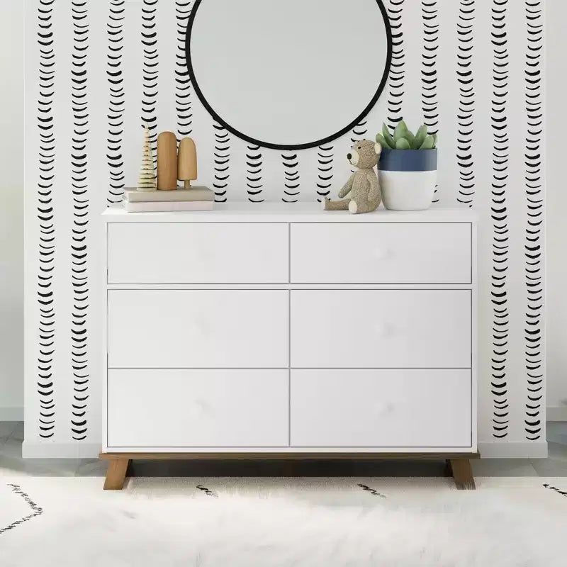 Comò doppio moderno a 6 cassetti Storkcraft