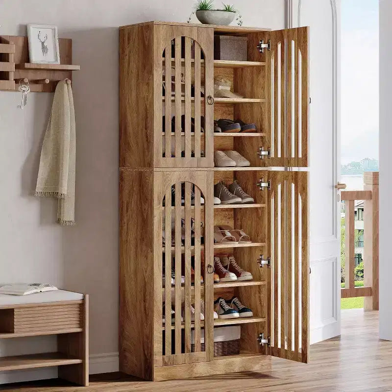 Lantine 70.86 Armadio Scarpiera Alta con Ripiani Rimovibili, Scarpiera a 9 Livelli per 27-36 Paia di Scarpe, Organizzatore per Ingresso, Corridoio, Armadio