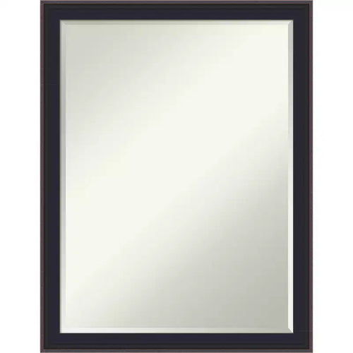 Amanti Art Havana Black Bronze Petite Bevel Bathroom Wall Mirror 26.5 x 20.5 in.