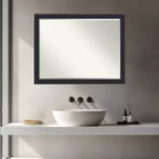 Specchio da parete per bagno Amanti Art Havana Black Bronze Petite Bevel 26,5 x 20,5 pollici