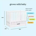 Culla trasformabile 4-in-1 Carter's by daVinci Colby con letto estraibile