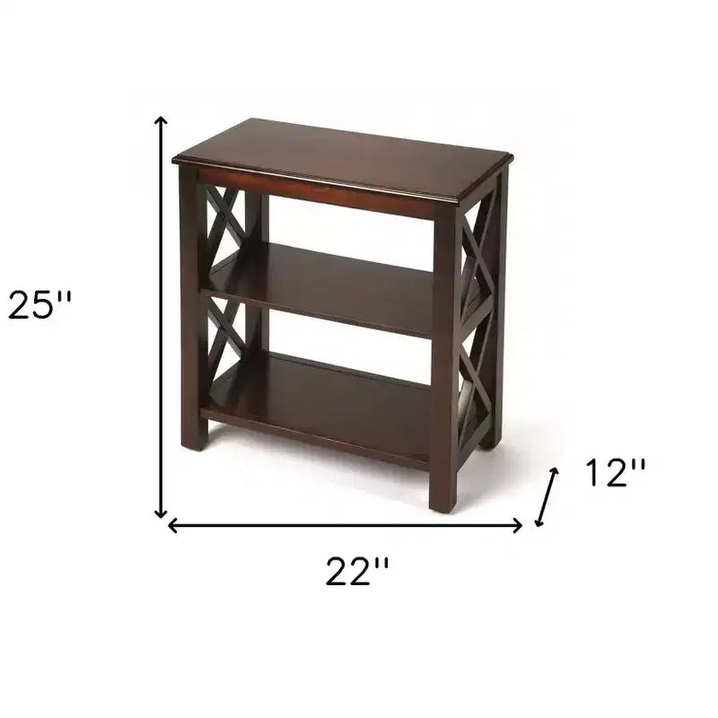 HomeRoots Libreria a due ripiani standard, 25, marrone scuro