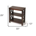 HomeRoots Libreria a due ripiani standard, 25, marrone scuro