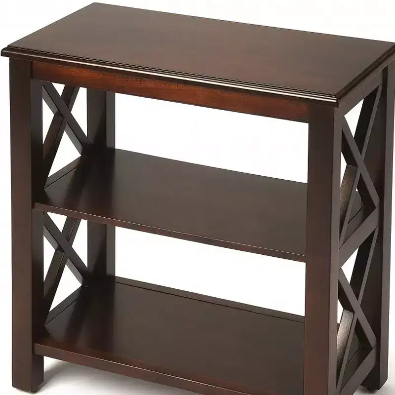HomeRoots Libreria a due ripiani standard, 25, marrone scuro