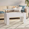 Coffee Table White Engineered wood Medium Adjustable