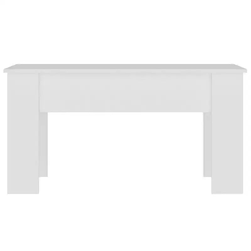 Tavolino da salotto bianco in legno multistrato ingegnerizzato, regolabile