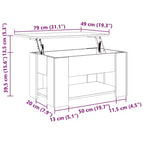 Tavolino bianco lucido Legno multistrato convertibile di medie dimensioni