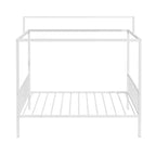 Letto a piattaforma Montessori in metallo convertibile 3-in-1, dimensioni Twin/Full, con recinzione per bambini, con tettuccio - ModernLuxe
