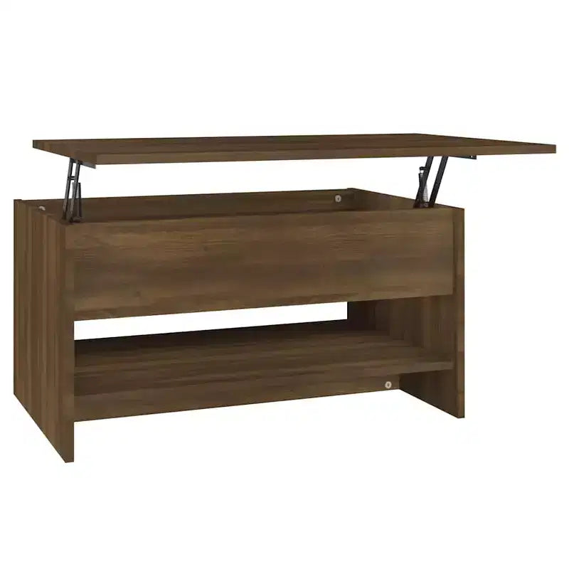 Tavolino da salotto rovere marrone in legno multistrato altezza standard regolabile