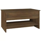 Tavolino da salotto rovere marrone in legno multistrato altezza standard regolabile