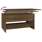 Tavolino da salotto rovere marrone in legno multistrato altezza standard regolabile