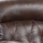Poltrona Reclinabile Manuale Royal Hampton, Braccioli Imbottiti, Ecopelle Marrone