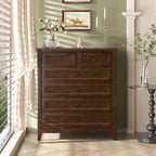 Cassettiera, Credenza - In legno massello verniciato a spruzzo con maniglie rotonde retrò, Tavolo console con capacità di 160 libbre per sala da pranzo/soggiorno